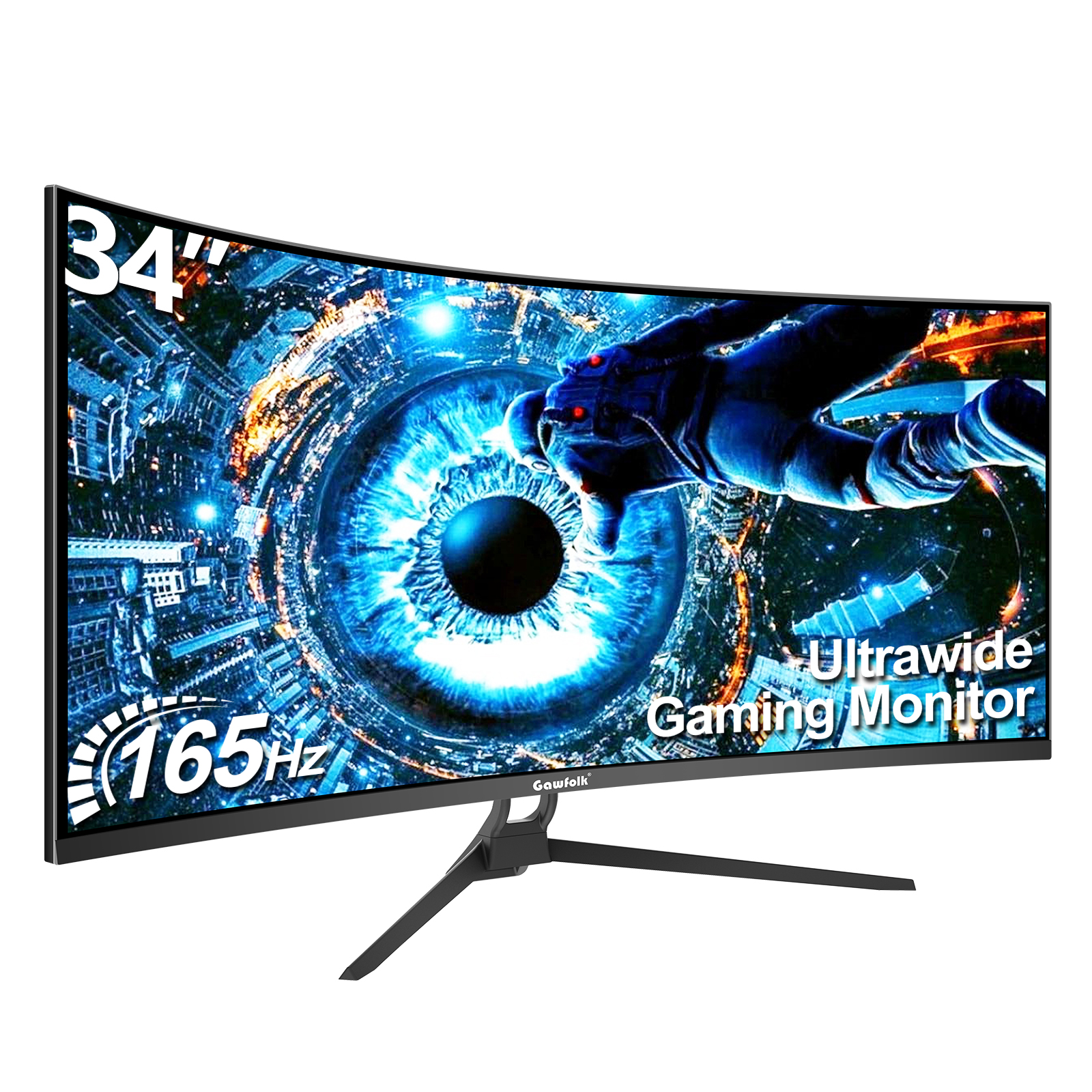 34 Inch Ultrawide Curved Gaming Monitor, 1500R PC Screen 165hz UWQHD 3440x1440, Curved Computer Display with FreeSync & Eye-Care Technology, DP, HDMI, Support Wallmount | Gawfolk 34 Inch Ultrawide Curved Gaming Monitor, 1500R PC Screen 165hz UWQHD 3440x1440, Curved Computer Display with FreeSync & Eye-Care Technology, DP, HDMI, Support Wallmount | Gawfolk
